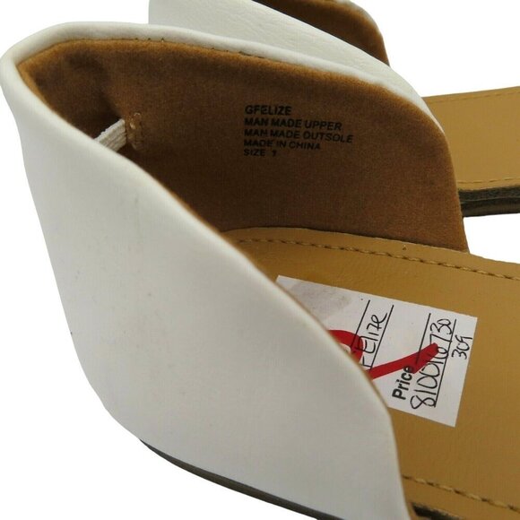 Guess Womens 8 ELIZE Iridescent Rainbow Rhinestone Flat Sandals Faux Leather - Picture 7 of 8